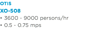 OTIS XO-508 3600 - 9000 persons/hr 0.5 - 0.75 mps
